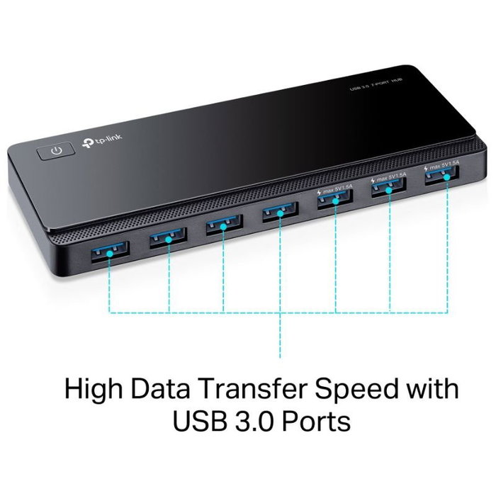TP-Link UH700 Hub USB 3.0 de 7 Puertos Negro